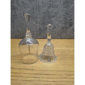 Glass art clear bell Variety Set Of 2